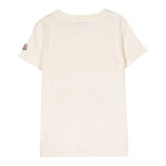 Moncler T-Shirt Girocollo Tinta Unita con Logo per Bambina 8C00026 AVORIO MONCLER 