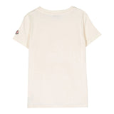 Moncler T-Shirt Girocollo Tinta Unita con Logo per Bambina 8C00026 AVORIO MONCLER 