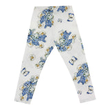 Monnalisa Leggins Tinta Unita Fantasia Floreale per Bambina 111408 BIANCO MONNALISA 
