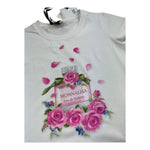 Monnalisa T-Shirt Girocollo Tinta Unita con Stampa per Bambina 113610 BIANCO MONNALISA 