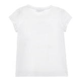 Monnalisa T-Shirt Girocollo Tinta Unita con Brillantini per Bambina 115622 BIANCO MONNALISA 
