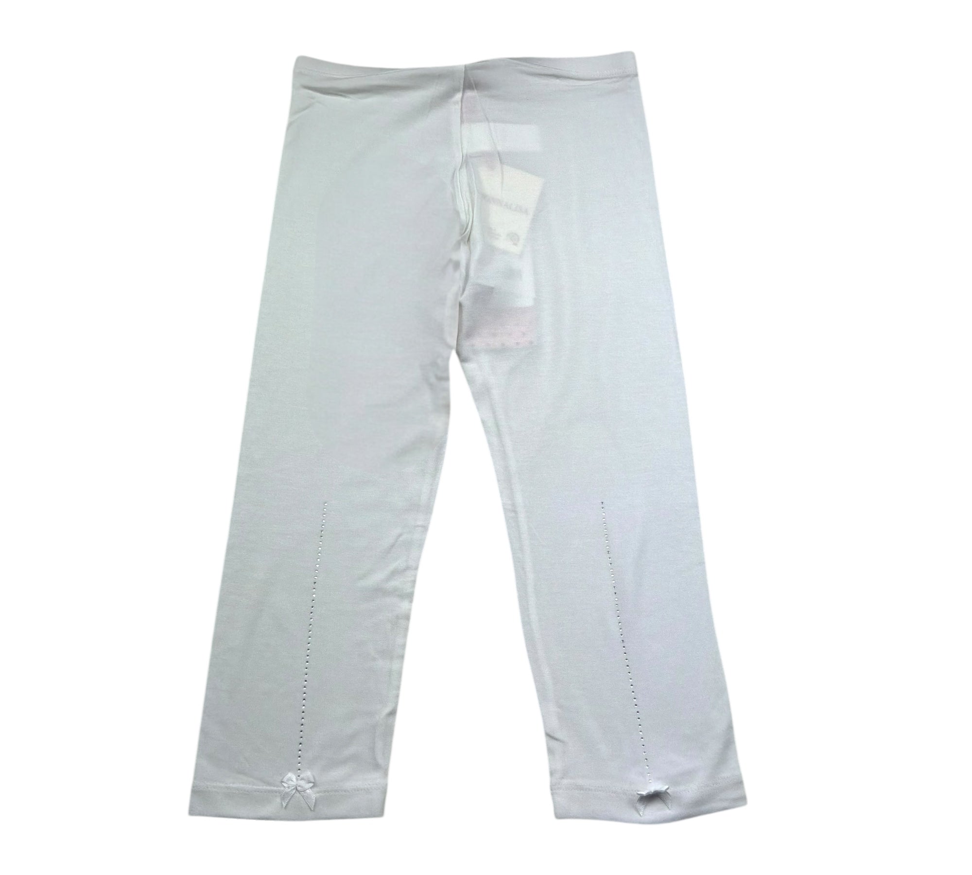 Monnalisa Leggins Tinta Unita con Strass per Bambina 117400AB BIANCO MONNALISA 