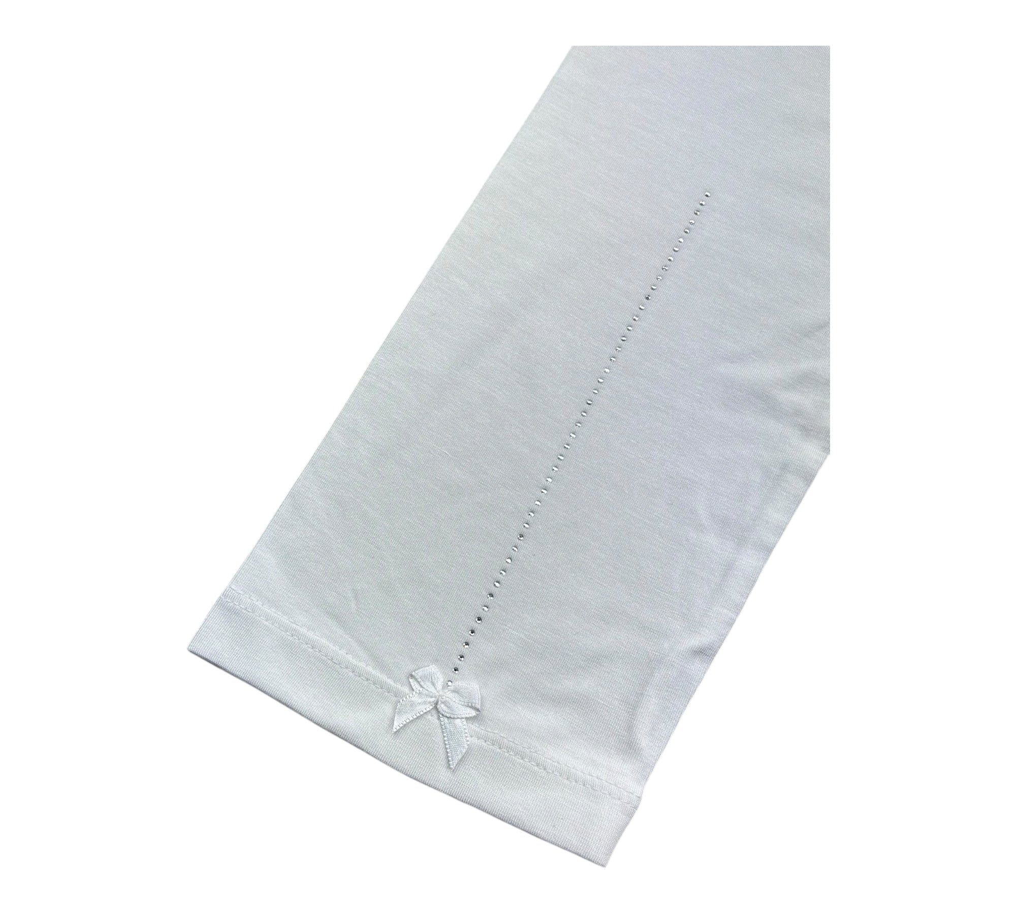 Monnalisa Leggins Tinta Unita con Strass per Bambina 117400AB BIANCO MONNALISA 