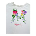 Monnalisa T-Shirt Girocollo Tinta Unita con Maniche In Contrasto per Bambina 117607SF BIANCO MONNALISA 
