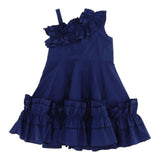 Monnalisa Abito Monospalla Tinta Unita per Bambina 117929A1 BLU MONNALISA 