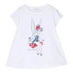 Monnalisa T-Shirt Girocollo Tinta Unita con Stampa per Bambina 11A600 BIANCO MONNALISA 