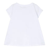 Monnalisa T-Shirt Girocollo Tinta Unita con Stampa per Bambina 11A600 BIANCO MONNALISA 