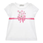 Monnalisa T-Shirt Girocollo Tinta Unita con Stampa per Neonata 11E609N BIANCO MONNALISA 