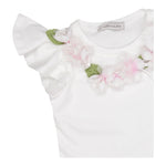 Monnalisa T-Shirt Girocollo Tinta Unita con Stampa per Bambina 11E613 BIANCO MONNALISA 