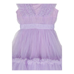 Monnalisa Abito Tinta Unita Giromanica con Tulle per Bambina 17C906 LILLA MONNALISA 