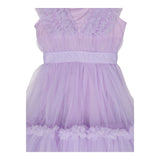 Monnalisa Abito Tinta Unita Giromanica con Tulle per Bambina 17C906 LILLA MONNALISA 