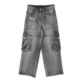 Monnalisa Jeans Tinta Unita Modello Palazzo con Tasconi per Neonato 19D406N GRIGIO MONNALISA 