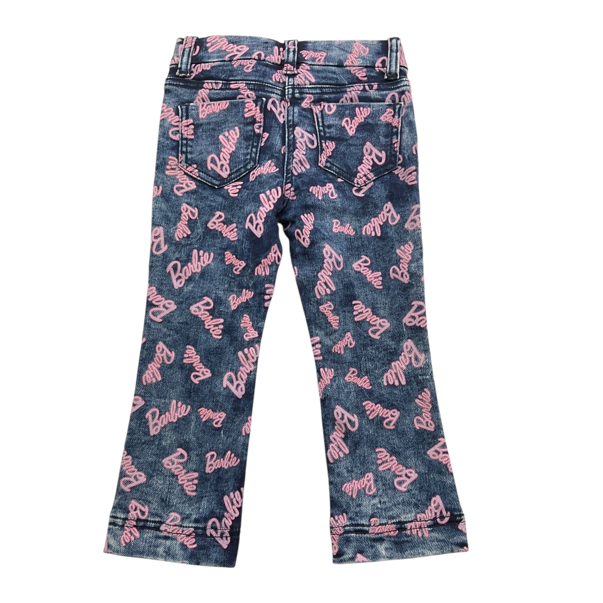 Monnalisa Jeans Tinta Unita con Stampa Barbie per Bambina 19D430 BLU MONNALISA 