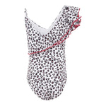 Monnalisa Costume Intero Tinta Unita con Fantasia Maculata per Neonata 19E084 BIANCO MONNALISA 