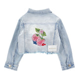 Monnalisa Giubbino In Denim con Stampa per Neonata 19E103 AZZURRO MONNALISA 