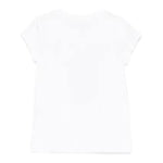 Monnalisa T-Shirt Girocollo Tinta Unita con Brillantini per Bambina 19E617 BIANCO MONNALISA 