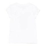 Monnalisa T-Shirt Girocollo Tinta Unita con Brillantini per Bambina 19E617 BIANCO MONNALISA 