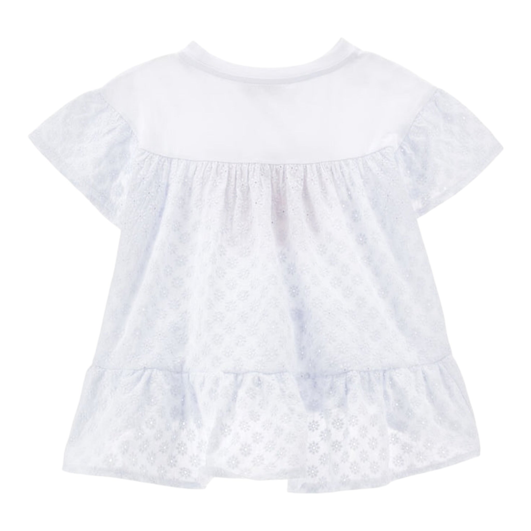Monnalisa Maxi T-Shirt Girocolo Tinta Unita con Stampa per Bambina 19E625 BIANCO MONNALISA 