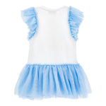Monnalisa Abito Bicolore con Stampa E Brillantini per Neonata 19E918NX BIANCO MONNALISA 