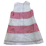 Monnalisa Abito Bicolore con Fantasia A Righe per Neonata 311901 BIANCO/ROSSO MONNALISA 