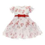 Monnalisa Abito Mezza Manica tinta unita con Tulle Bianco per Neonata 319912 BIANCO MONNALISA 