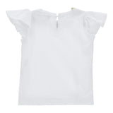 Monnalisa T-Shirt Girocollo Tinta Unita con Applicazioni per Neonata 31E613XN BIANCO MONNALISA 