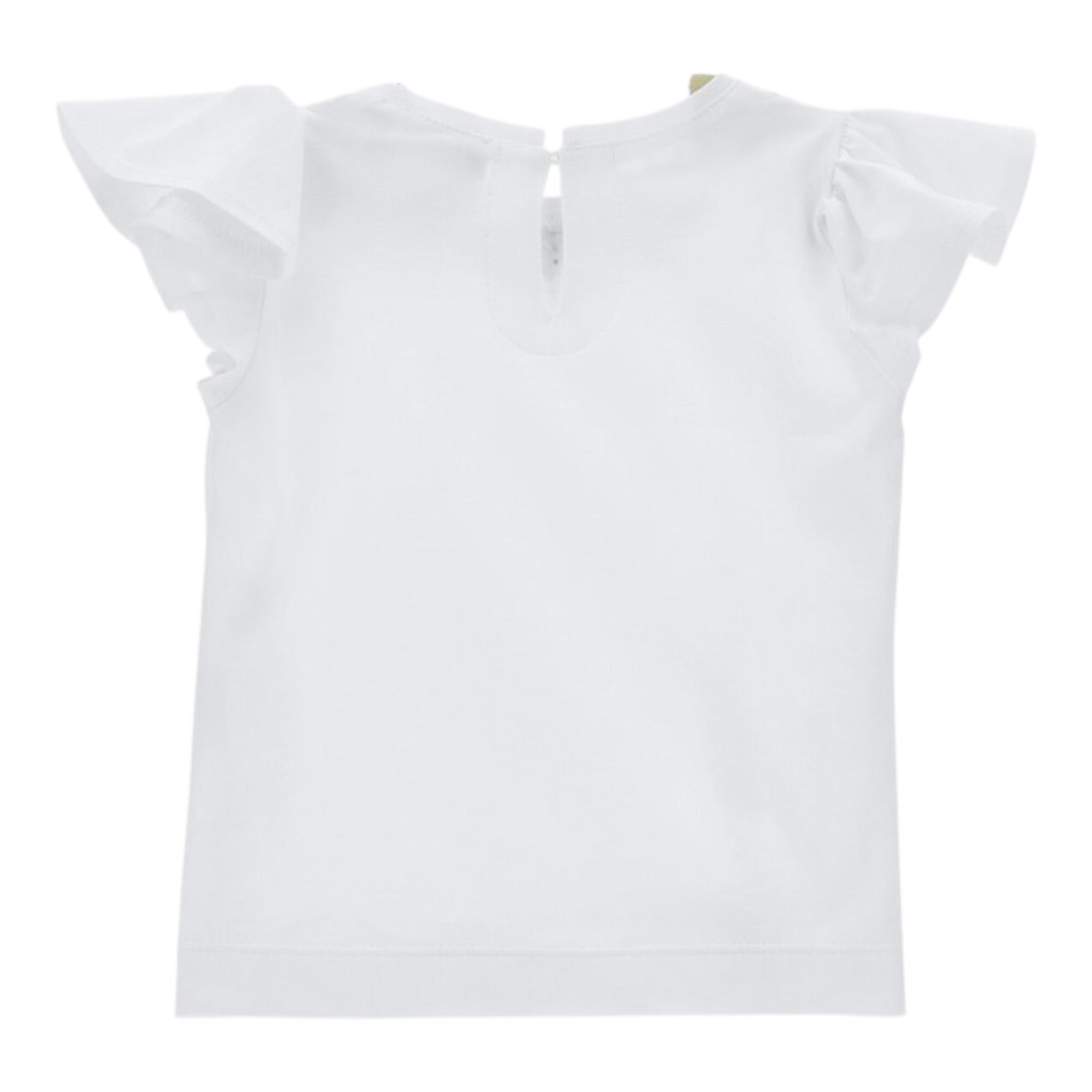 Monnalisa T-Shirt Girocollo Tinta Unita con Applicazioni per Neonata 31E613XN BIANCO MONNALISA 