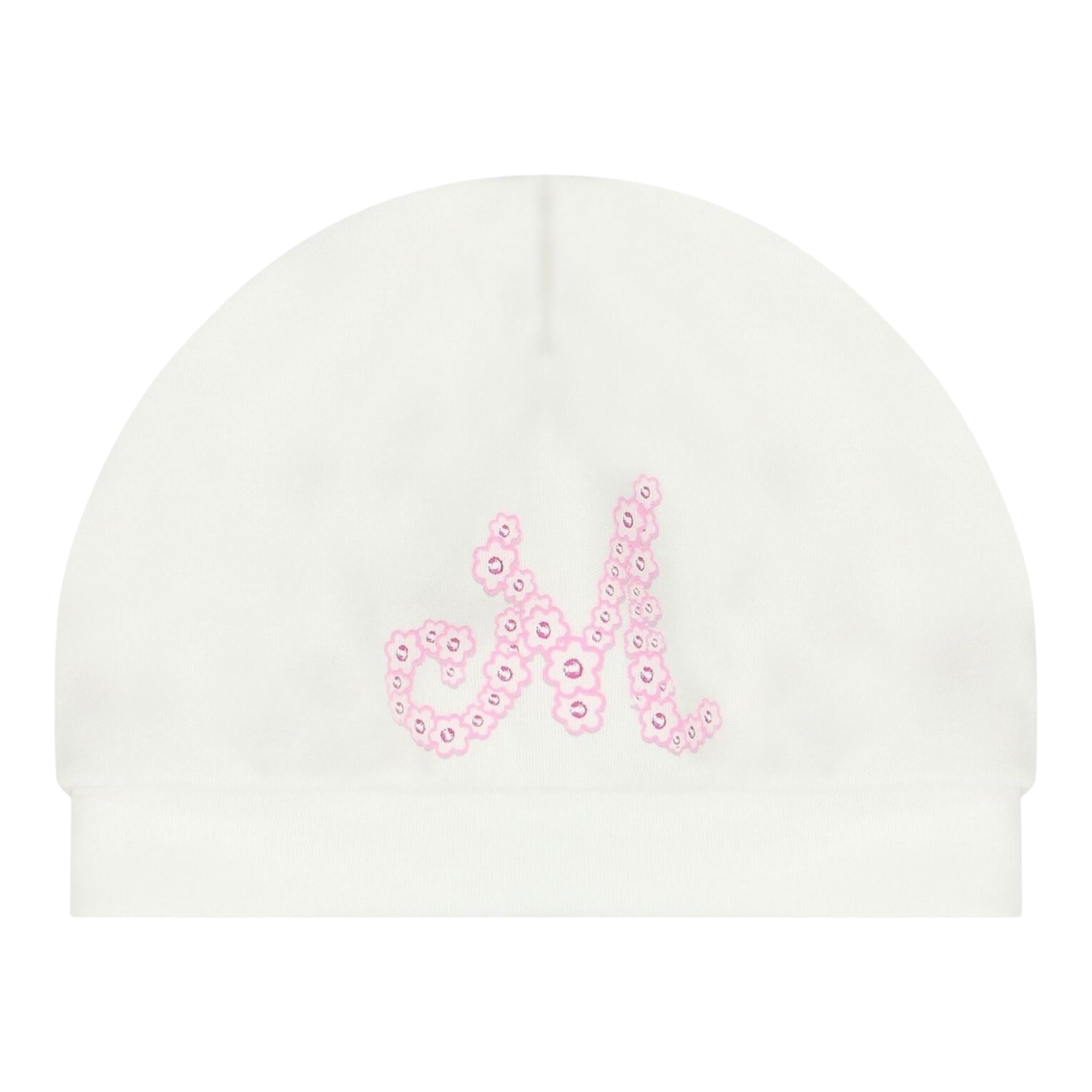 Monnalisa Set Tutina-Cappello Tinta Unita con Stampa per Neonata 35D502 PANNA MONNALISA 