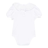 Monnalisa Body Tinta Unita Mezza Manica con Rouches per Neonata 37E300 BIANCO MONNALISA 