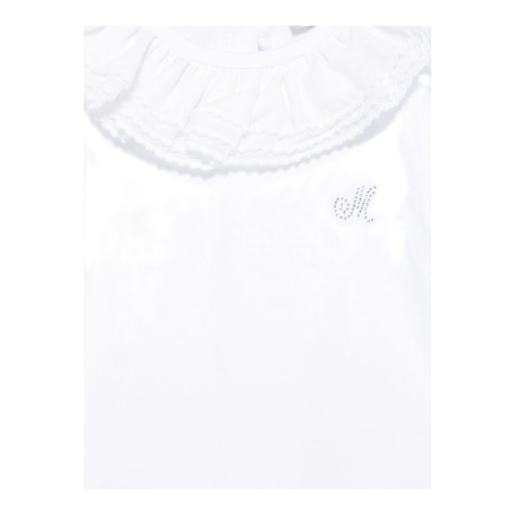 Monnalisa Body Tinta Unita Mezza Manica con Rouches per Neonata 37E300 BIANCO MONNALISA 