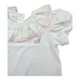 Monnalisa Body Tinta Unita Mezza Manica con Rouches per Neonata 37E300X BIANCO MONNALISA 