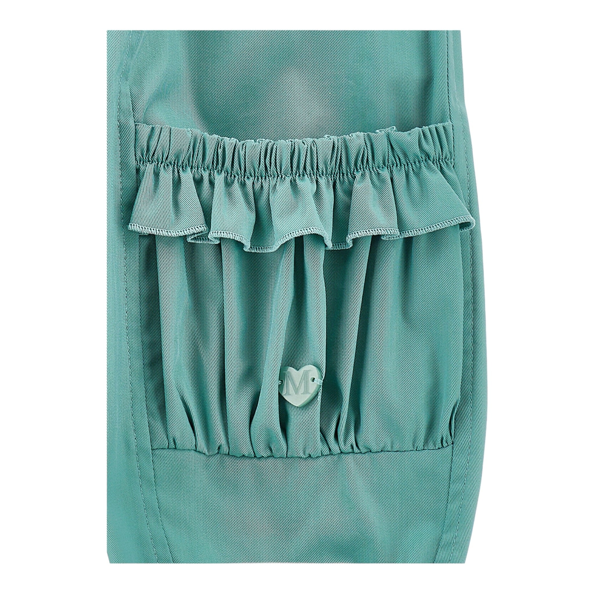 Monnalisa Pantalone Tinta Unita con Elastico In Vita per Bambina 37E402J VERDE MONNALISA 