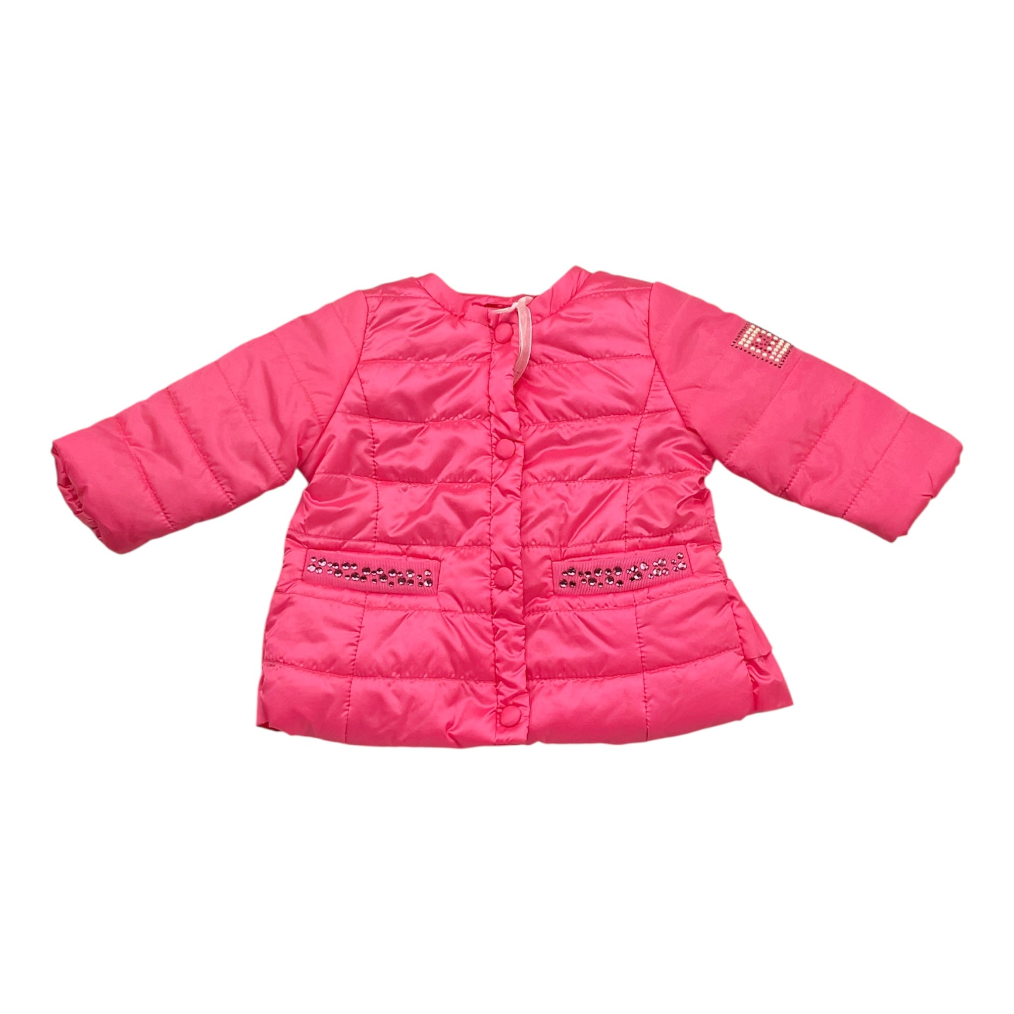 Monnalisa Giubbino Tinta Unita con Bottoni per Neonata 399104 FUXIA MONNALISA 