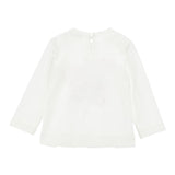 Monnalisa Shirt Tinta Unita con Stampa E Brillantini per Neonata 39D626 BIANCO MONNALISA 