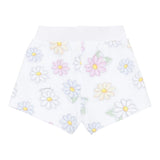 Monnalisa Short Tinta Unita con Stampa Fiori per Bambina 39E407X BIANCO MONNALISA 