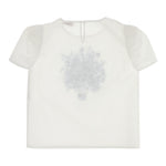 Monnalisa Camicia Mezza Manica Tinta Unita con Stampe per Bambina 719607 PANNA MONNALISA 
