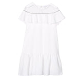 Monnalisa Abito Cerimonia Tinta Unita Mezza Manica per Bambina 719906 BIANCO MONNALISA 
