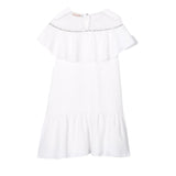 Monnalisa Abito Cerimonia Tinta Unita Mezza Manica per Bambina 719906 BIANCO MONNALISA 