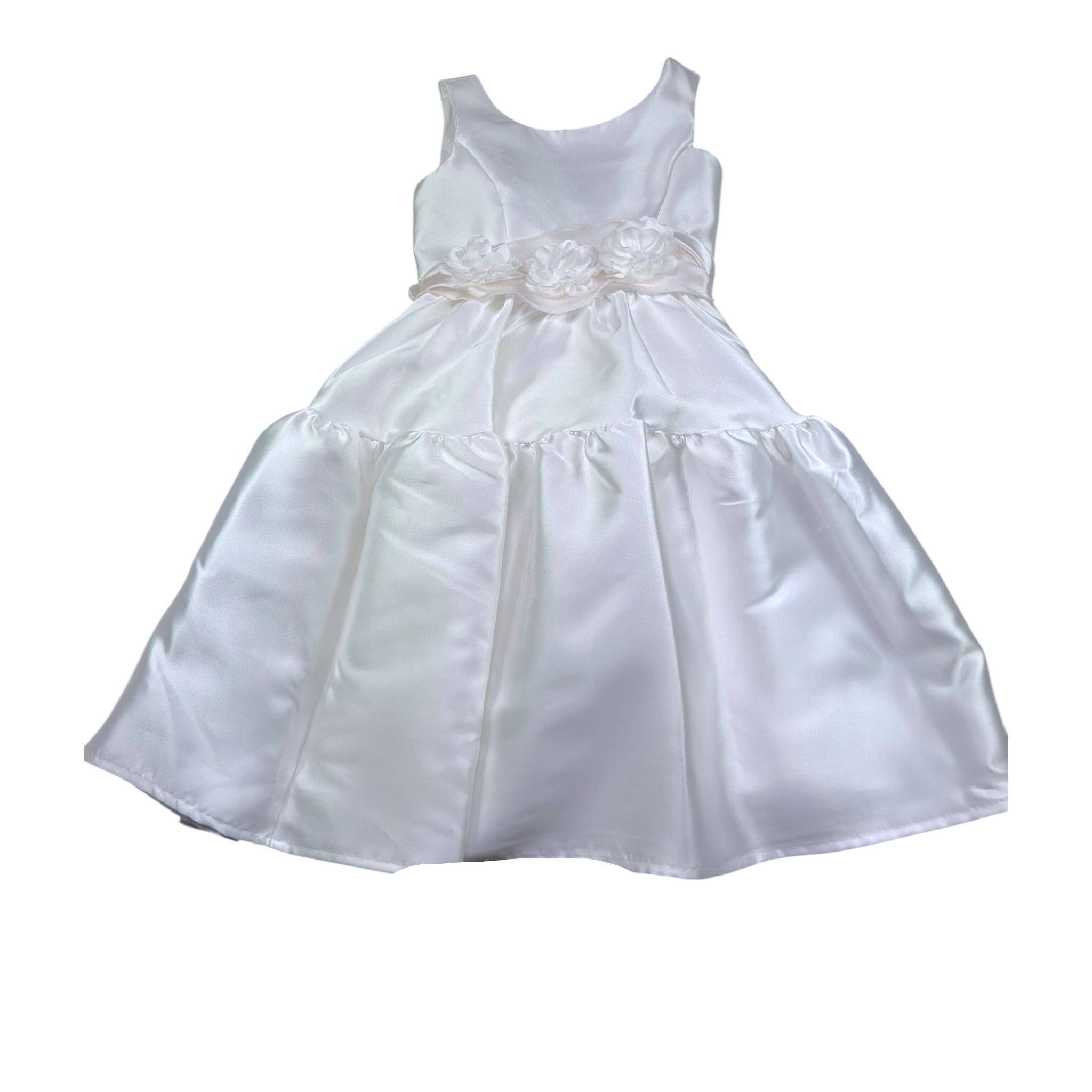 Monnalisa Abito Cerimonia Tinta Unita Giromanica per Bambina 71C902 BIANCO MONNALISA 