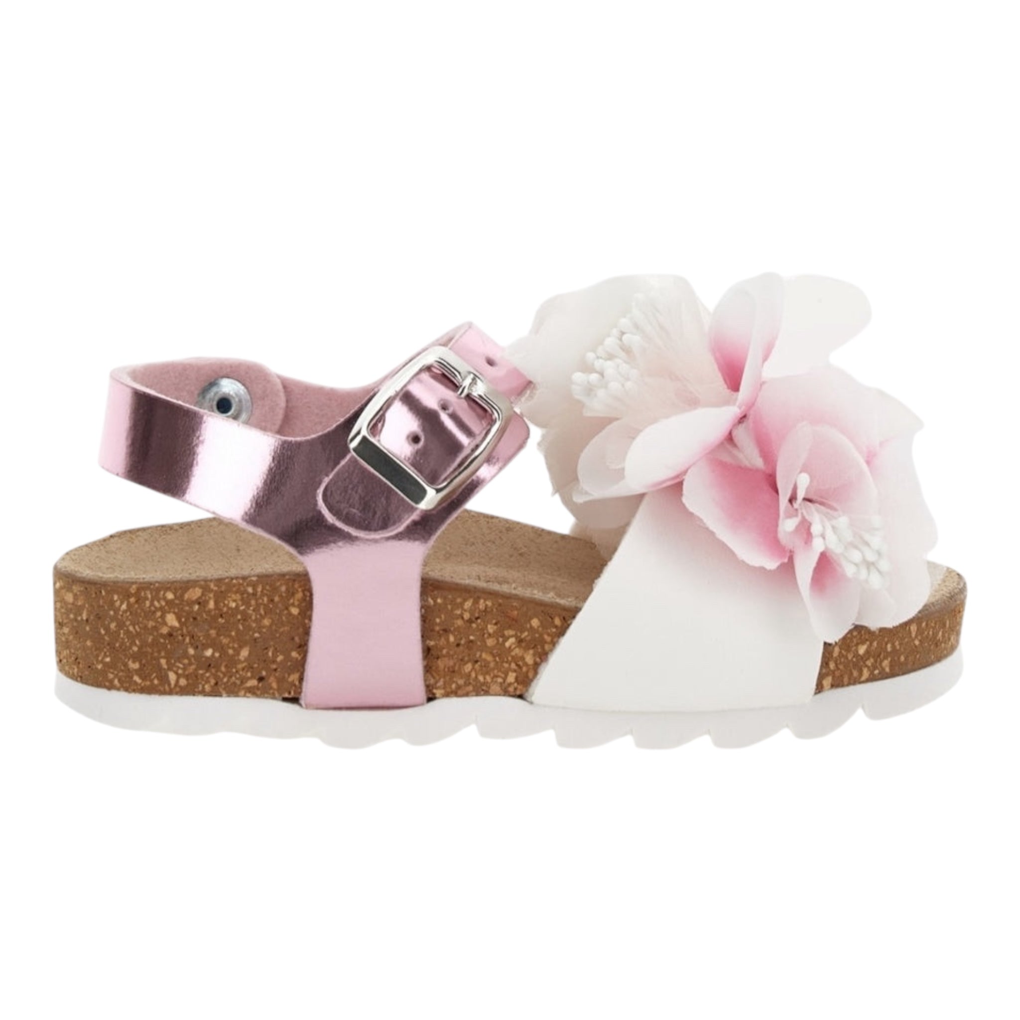 Monnalisa Sandali Tinta Unita con Applicazioni per Bambina 8EC003 BIANCO MONNALISA 