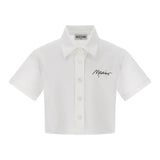 Moschino Camicia Mezza Manica Tinta Unita con Stampa per Bambina HDC024 BIANCO MOSCHINO 