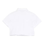 Moschino Camicia Mezza Manica Tinta Unita con Stampa per Bambina HDC024X BIANCO MOSCHINO 