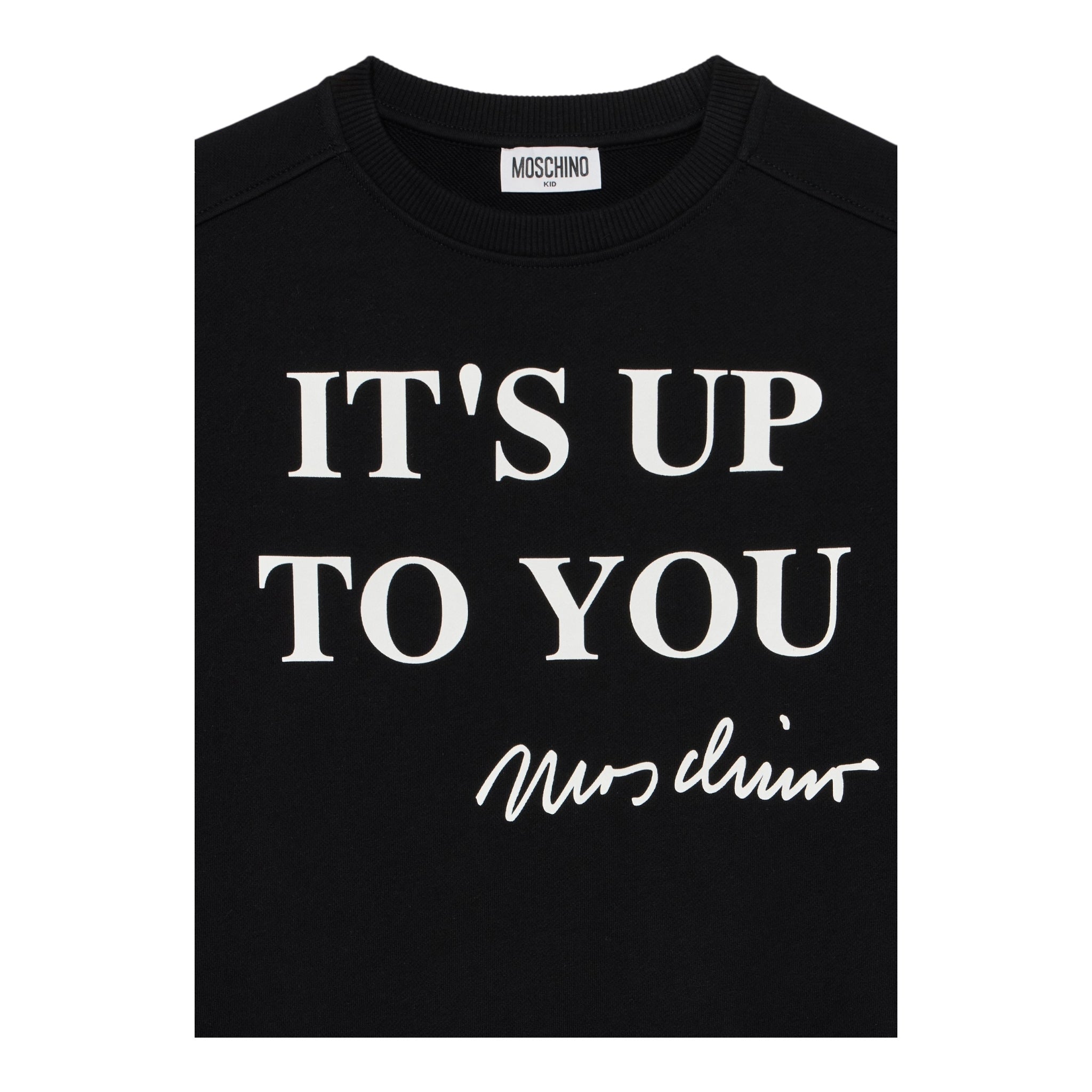 Moschino Felpa Chiusa Girocollo Tinta Unita per Bambino HDF06B NERO MOSCHINO 