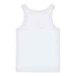 Moschino Canotta Girocollo Tinta Unita con Ricamo Logo per Bambina HDM06 BIANCO MOSCHINO 