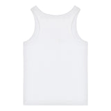 Moschino Canotta Girocollo Tinta Unita con Ricamo Logo per Bambina HDM06 BIANCO MOSCHINO 