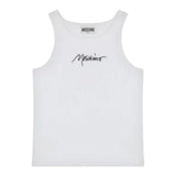 Moschino Canotta Tinta Unita A Costine per Bambina HDM06M BIANCO MOSCHINO 