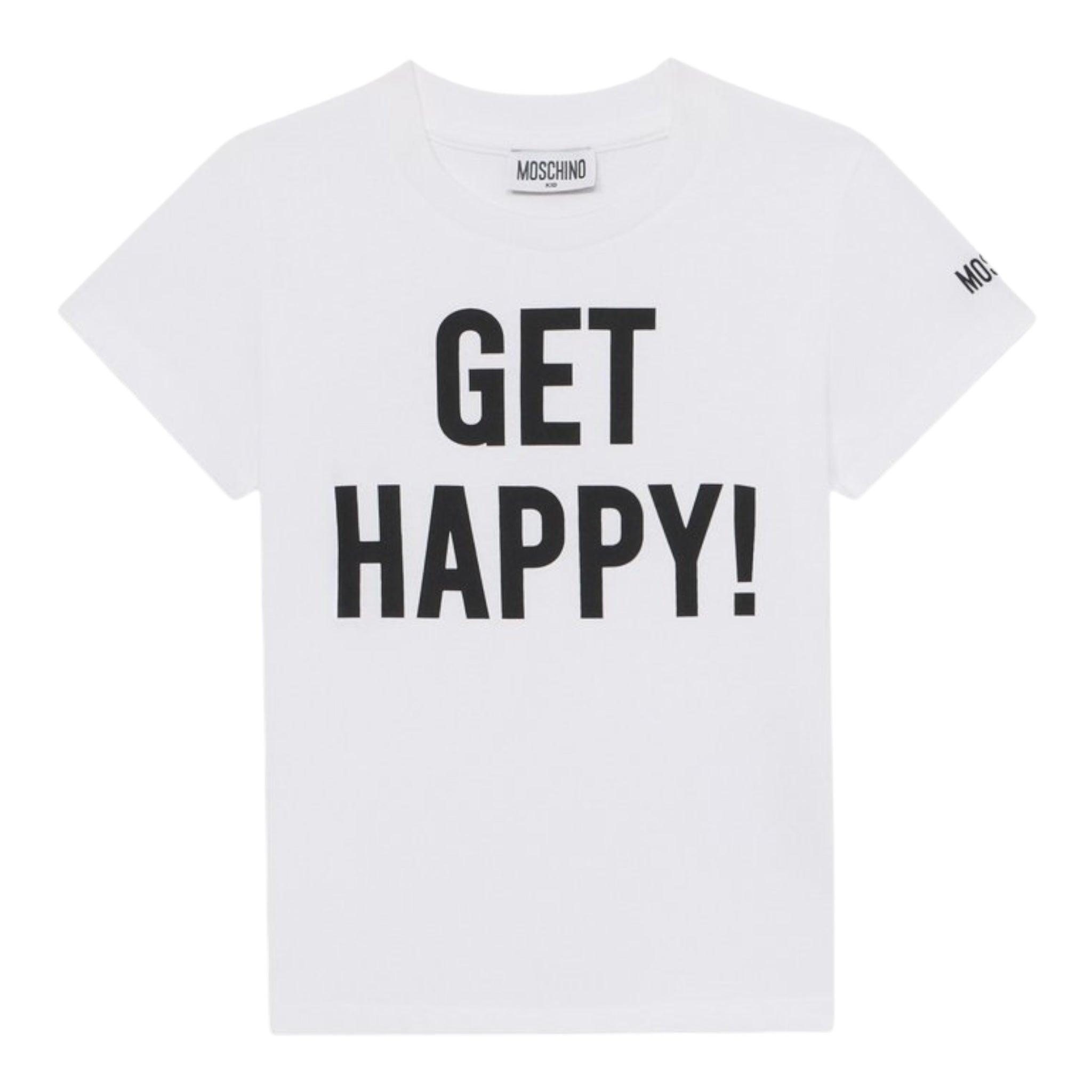 Moschino T-Shirt Girocollo Tinta Unita con Stampe per Bambino HDM06U BIANCO MOSCHINO 