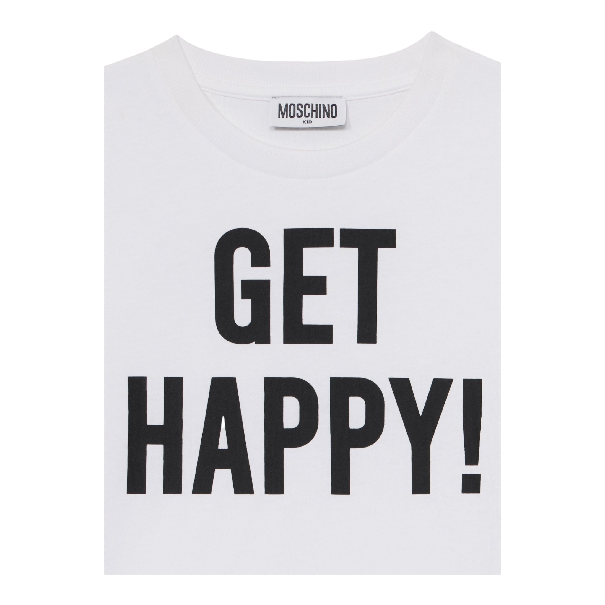 Moschino T-Shirt Girocollo Tinta Unita con Stampe per Bambino HDM06U BIANCO MOSCHINO 