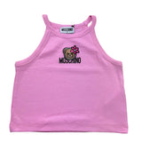 Moschino Canotta Tinta Unita con Stampa per Bambina HDM06Z ROSA MOSCHINO 