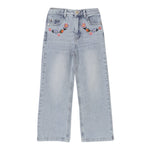 Moschino Jeans Tinta Unita con Ricami per Bambina HDP06B AZZURRO MOSCHINO 